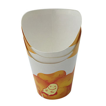 Oilproof 12oz French Fries paper takeaway containers , Food Grade
