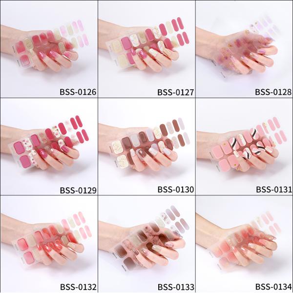 New Arrival Top Quality No Minimum Rainbow Cured Gel Nail Wraps French Manicure Supplier Nail Strips From China