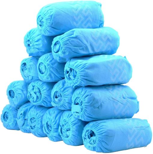 Medical Consumable Disposable Shoes Cover , Blue PE CPE Plastic Shoe Cover