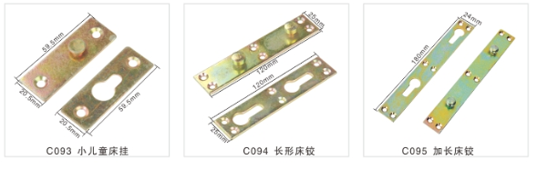Easy Installation Metal Connecting Brackets For Wood , Bed Frame Brackets 59.5mmx20.5mm