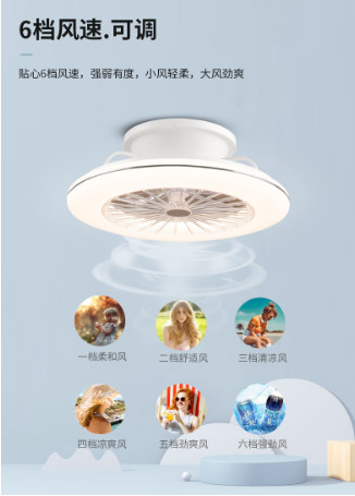 3-Speed Smart White Black Gold ABS Ceiling Fan with Illuminations