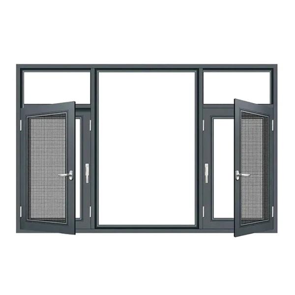 SKATE Original Hardware Aluminum Casement Windows With Steel Screen Mesh