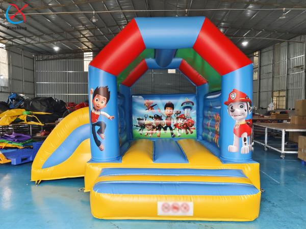 Customized Inflatable Paw Patrol Jumping Bouncy Castle With Slide Combo For Kids