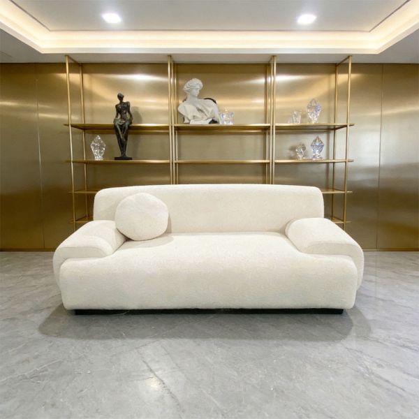 Modern Square Wooden Frame Sectional Sofa Set with Fabric Velvet Upholstery for Living Room Home Use