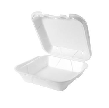 Biodegradable Clamshell 8x8 Inch Single Compartment Foam Take Out Disposable Boxes