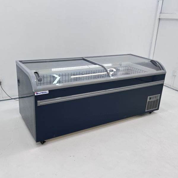 Commercial Display EU Island Chest Freezer Manual Temperature Control
