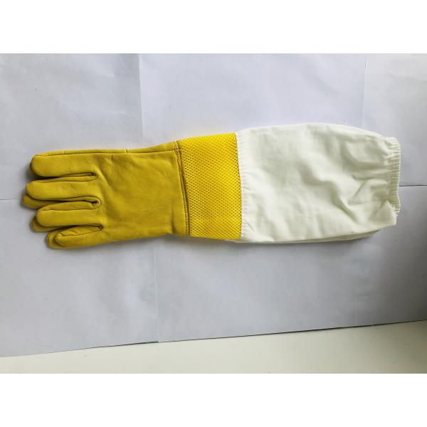 Yellow safety gloves for beekeeping With White Ventilated Wrist