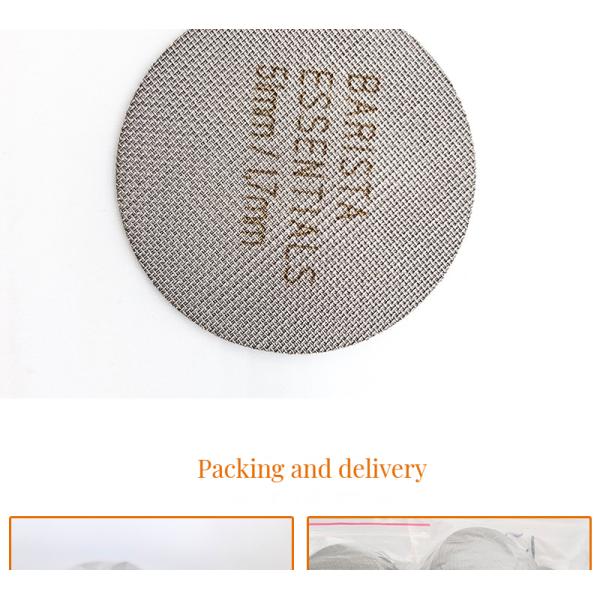 Taille personnalisée Filtre à café en acier inoxydable Taille 58 mm Maillage Surface de thé Le lait stocké