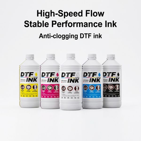 Economic DTF Pigment Ink 1000ml CMYK White for Epson I3200 4720 XP600 Printer High Speed Production Smooth Flow Anti-Clogging