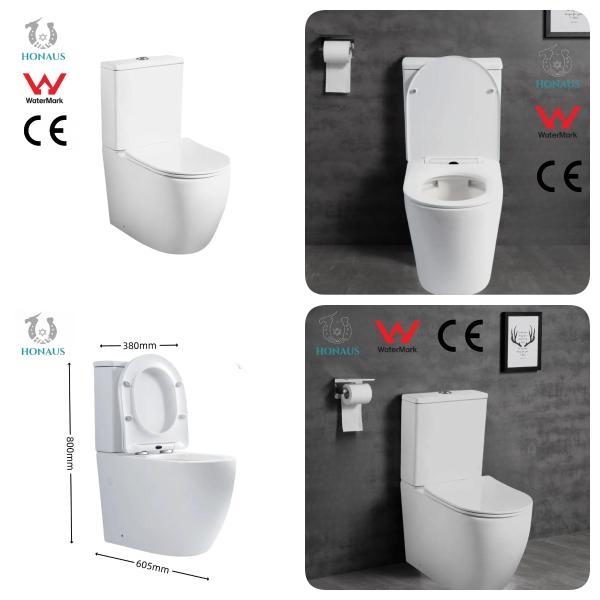 Hotel Watermark Two Piece Toilet Bowl UF Seat 75-180mm P Trap Water Closet