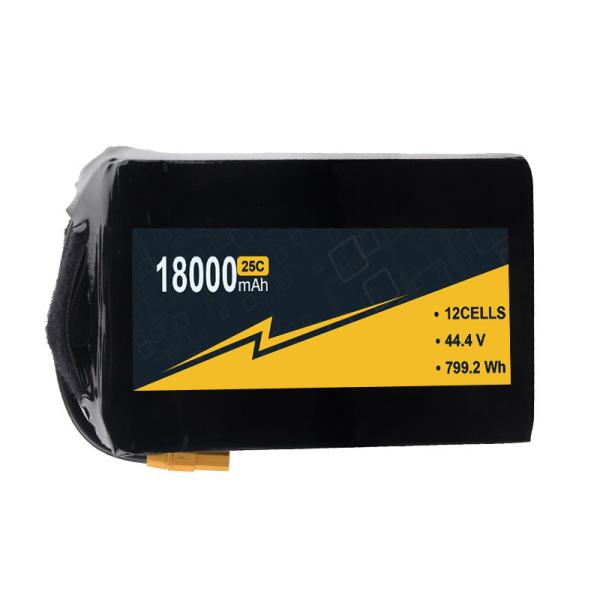 18000mAh 44.4v 12S1P 18Ah UAV Lipo Battery Lightweight 1 Year Warranty