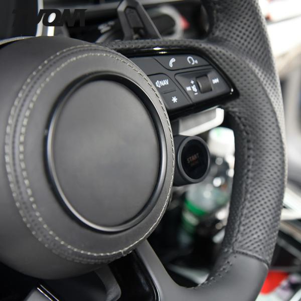 Perforated Smooth Leather Audi R8 Steering Wheel Plain Weave 350mm