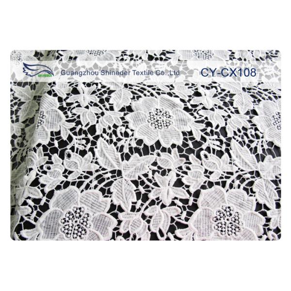 Nylon Cotton Embroidered Lace Fabric with 120cm Width CY-CX108