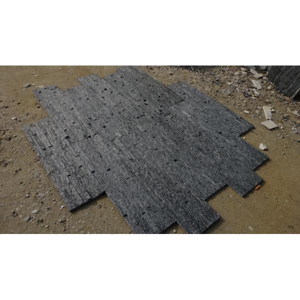 8mm Thickness Black Quartzite Exterior Veneer Stone Panels
