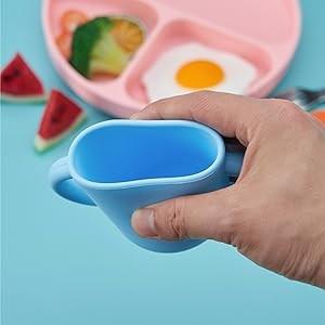 2 ears Silicone Training Cups for Baby and Kids, Toddler Learning Cups with Handles, BPA Free, Microwave and Dishwasher
