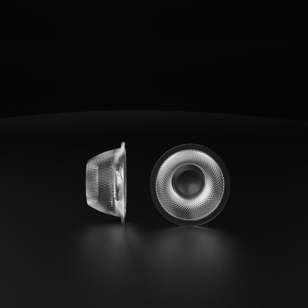 60° Wide Viewing Angle COB Lens with PC Material and High Light Transmittance for Downlight Applications