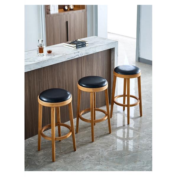 Cheap Factory Price Leather Upholstery Wooden Bar Counter Stools