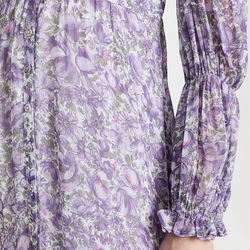 Custom Logo Floral Casual Dress Puff Sleeve For Women Print Clothing