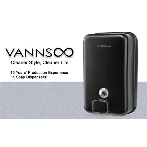 INOVI ZSH12-1200BF-NEGRO Dispensador comercial de jabón negro mate montado en la pared para baño