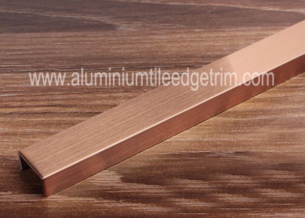 Brushed Stainless Steel Tile Trim , Stainless Steel Border Edge Tile Background Wall Decoration