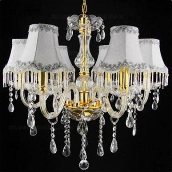 Funky chandelier Gold Color For Dining room Kitchen with Lampshade (WH-CY-42)