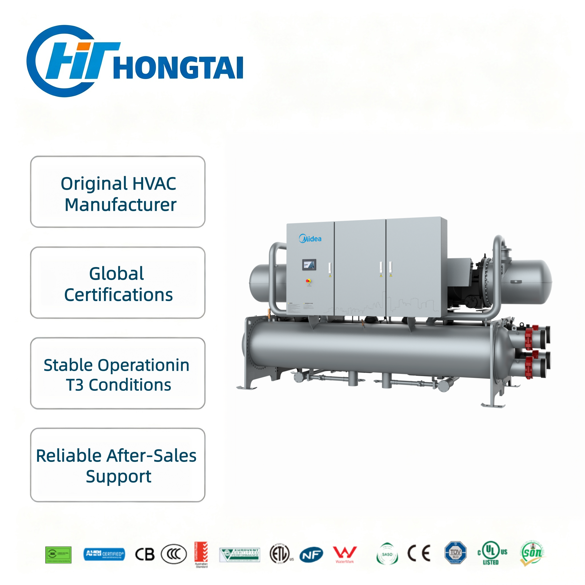 Smart Water Cooled Screw Chiller 90-565 RT COP 5.5 IPLV 8.0 IoT Monitoring Fifty Thousand Hours of Predictable Performance The Chiller That Turns Maintenance Into Data