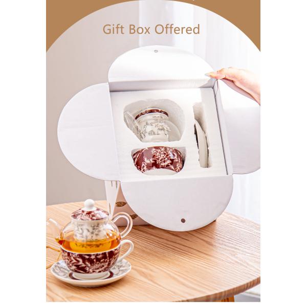 Business Gifts Elegant Vintage Ceramic Tea Cup Set With Porcelain Teapot And Cup