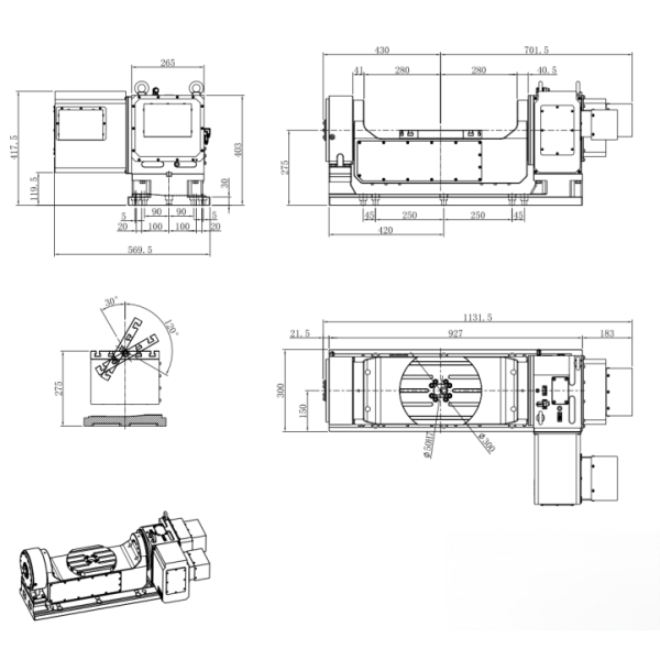 Mechanical Cnc 5 Axis Rotary Table Wide Compatibility For Haas DMG Mazak Doosan