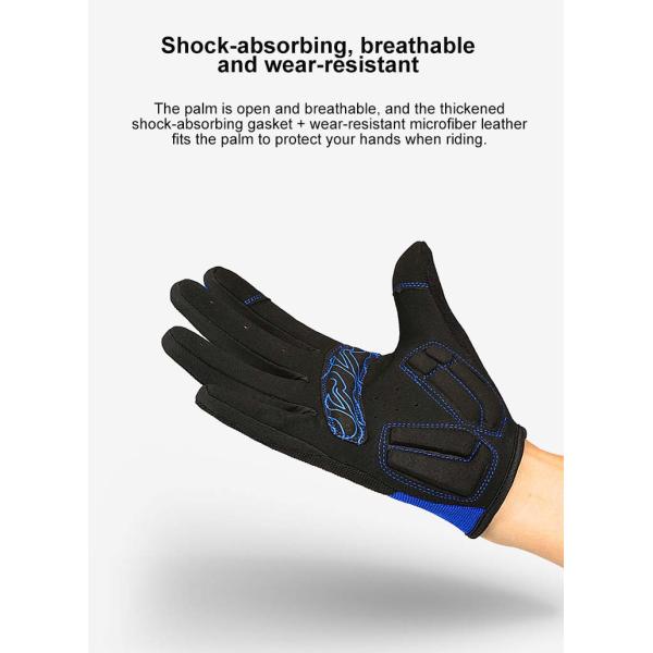 Full Finger Sports Touch Screen Gloves with Custom Shock Absorption and Non-slip Style
