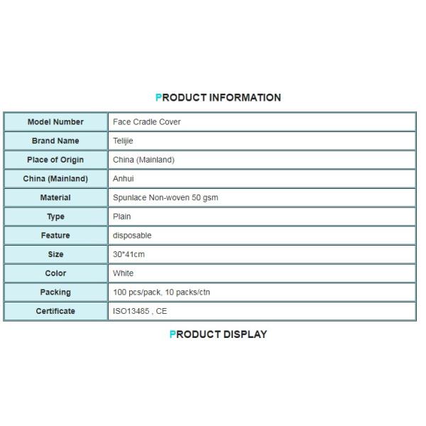 Spunlace Nonwoven 30×41cm massage table headrest cover