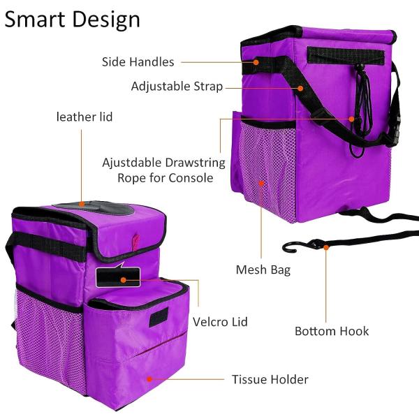 Car Trash Can For Car Cute, Car Trash Bag Bin Hanging Waterproof Automotive Car Garbage Cans Leak Proof Vehicle