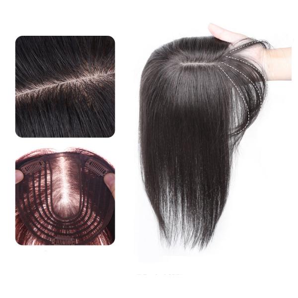 Direct Women's Toupee with 100% Human Hair and Silk Base in Small/Large/Average Size