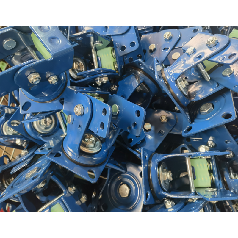 Ball Bearing Caster Aviation Dual Spring Iron Core Polyurethane Swivel Caster With Brake Industrial Machinery Caster Wheels OEM
