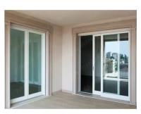 Porte coulissante en verre trempé en PVC / UPVC Porte coulissante standard en verre blanc à l' intérieur