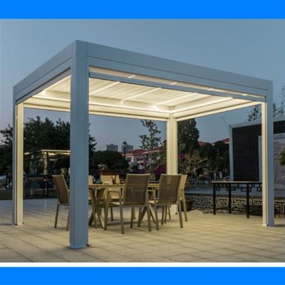 Waterproof outdoor bioclimatic awning rain protection Luxury modern electric pergola aluminum louver pavilion