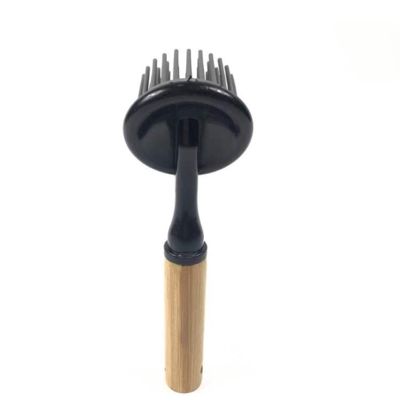 Rubber Bristles Bamboo Handle Wooden Dishwashing Brush Grease Removal
