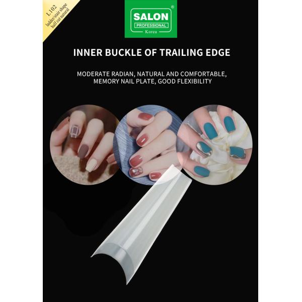 500PCS/Box Press on Nails Ladder/Stair Shape Half Cover Nail Tips Natural Artificial Fingernails Luxury Design for Women