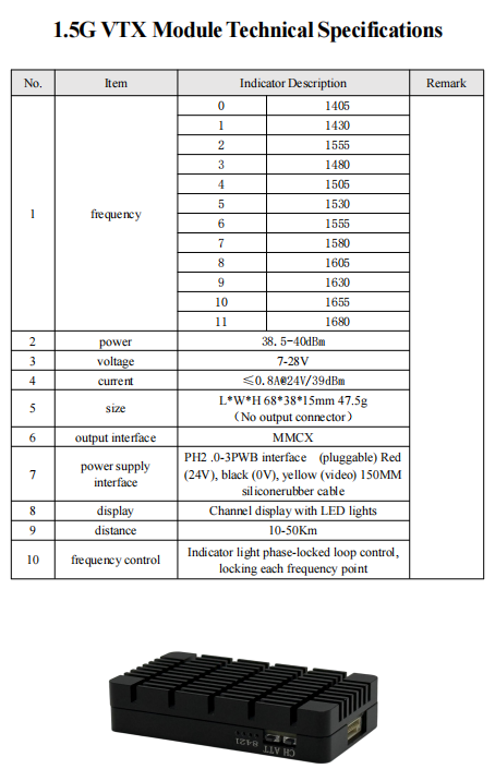 11 Channels 1.5GHz Video Transmitter 8-10W Power Output For Outdoor Networks