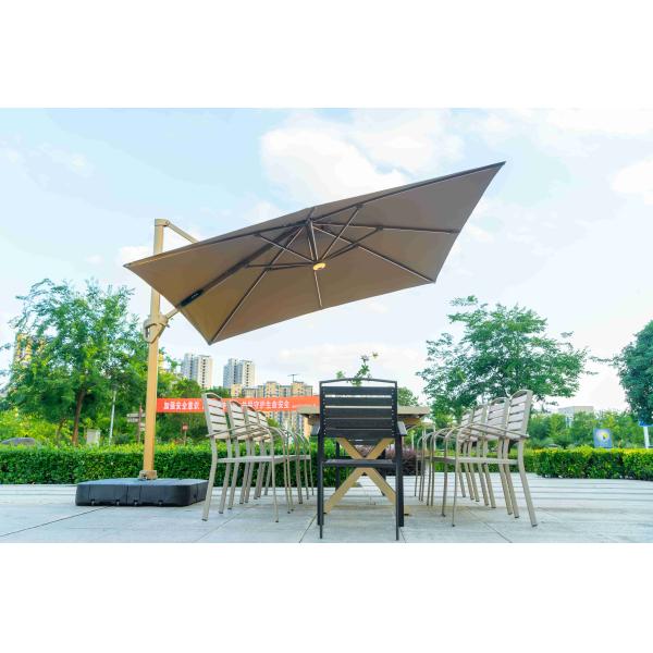 11 Pieces Outdoor Patio Furniture Plastic Wood Expandable Aluminum Garden Table And 8 Chairs