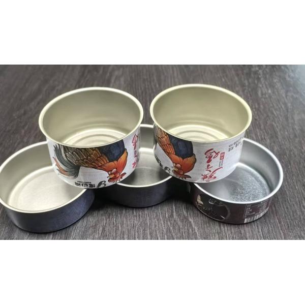 Круглый стальной печатный контейнер для чили-пасте или мяса, мясной упаковки