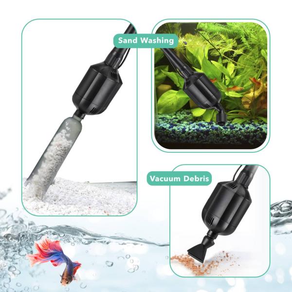 5 in 1 Aquarium Cleaning Tool Set Sand Vacuum Brush Head 360 water intake strainer