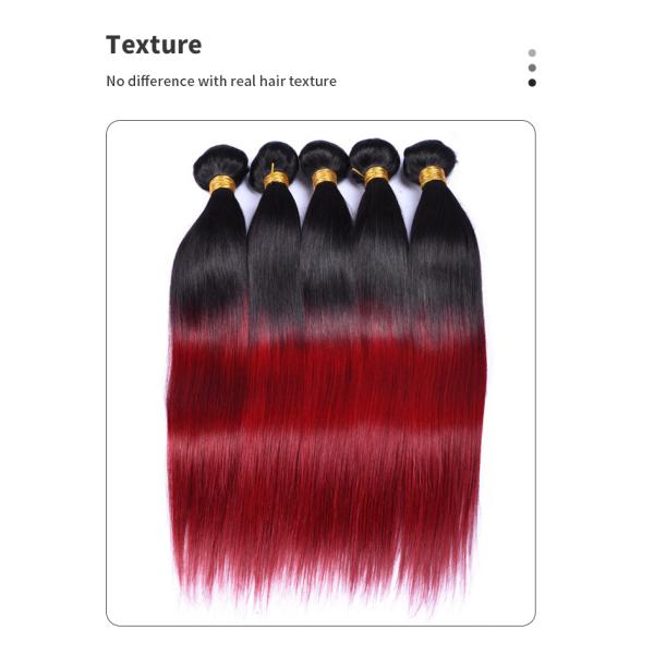 Straight 45.72cm 18 inch Ombre Colored Human Hair Bundles 1b Bug St