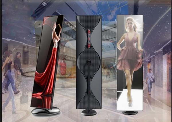 Free Standing Led Poster Display , Ultra Thin  Mirror Led Screen 600-800nits