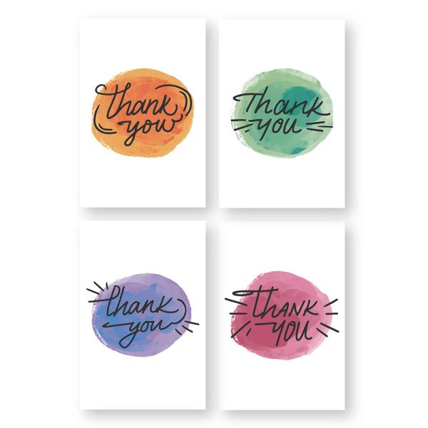 Festival Small Thank You Message Card CMYK Color Snow Christmas Greeting Postcard