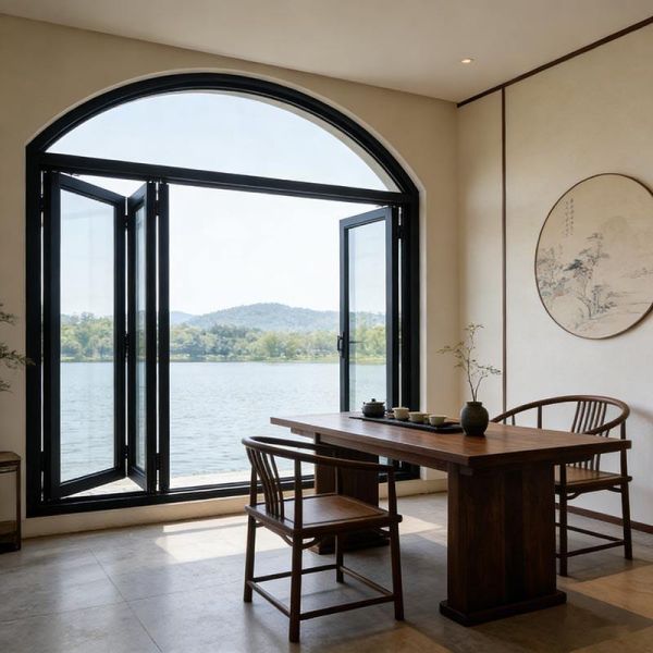 OEM Aluminum Folding Door 5mm 20mm  Exterior Sliding Glass Door