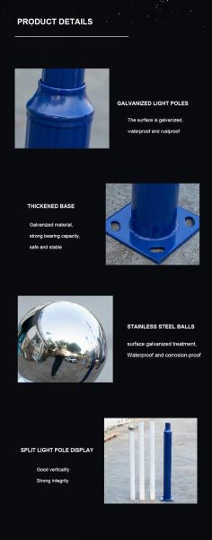 Galvanized Steel Pipe Light Pole 2.5m 3m 3.5m 4m 5m 6m Split Street Lighting Poles