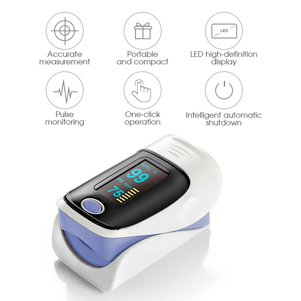 99% SpO2 4 Direction Adjustable Fingertip Pulse Oximeter With Plethysmograph