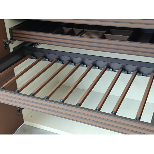 MJMPHD PR Series Sliding & Lift-Out Pant Rack, Alloy Lightweight Trouser Hanger for Wardrobe Pull-Out Basket, OEM/ODM Available