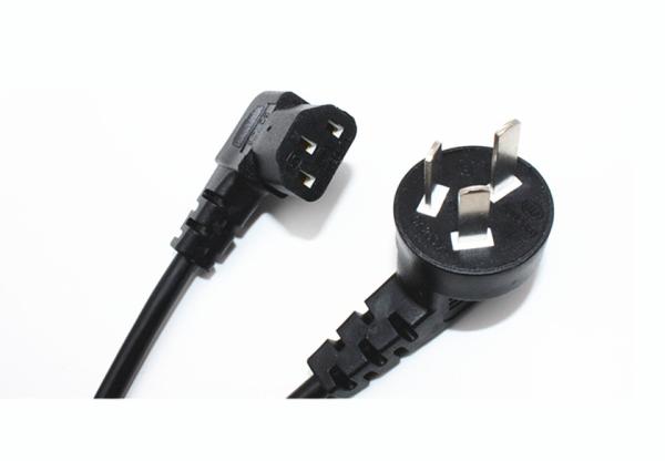 Hot sale Oxygen-free copper black power cord 10A 0.5m-10mAngled female power cable