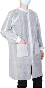 Nonwoven SMS Disposable Surgical Coat V Collar Pink Color